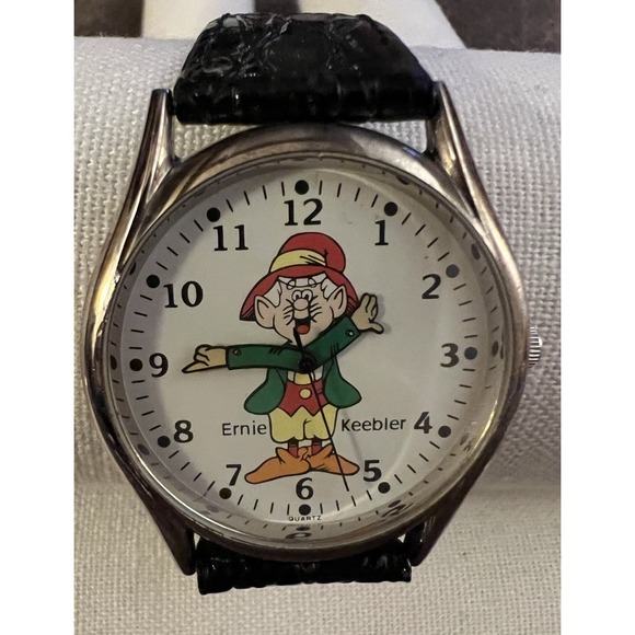 Ernie Keebler Accessories - Vintage Ernie Keebler Watch Quartz Silver Leather Japan Analog New Battery